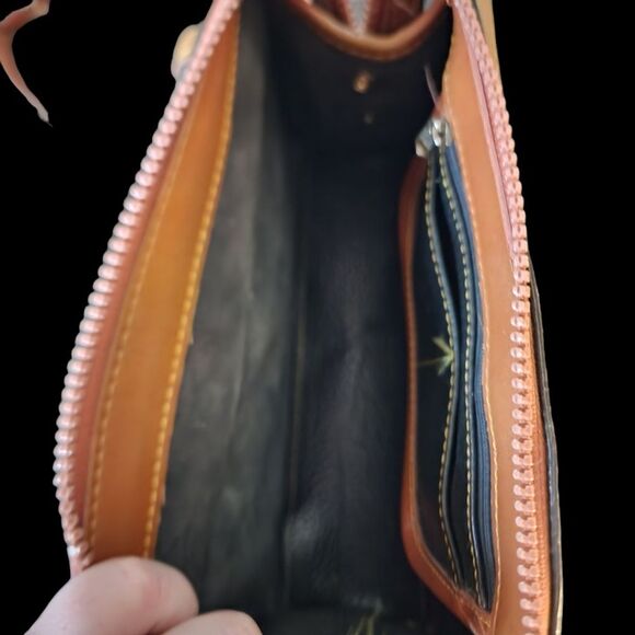 Vintage Leather Crossbody Purse Womens SZ Medium Retro Academia Pebbled Leather - Picture 4 of 7